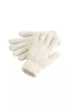 Уютные зимние перчатки в рубчик с манжетами Beechfield, бежевый