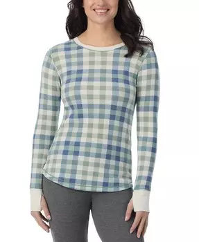 Уютный эластичный термо-топ с круглым вырезом Cuddl Duds, зеленый