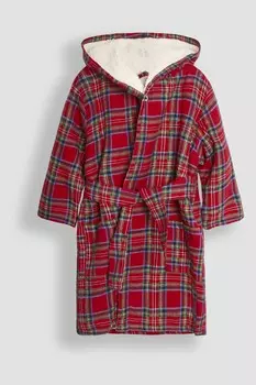 Уютный халат в клетку Jojo Maman Bb, красный