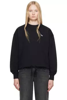 Уютный худи с лисёнком на груди и шнурком Maison Kitsun, черный