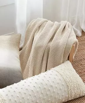 Уютный плед из чистых сот, 50 x 70 дюймов DKNY, бежевый