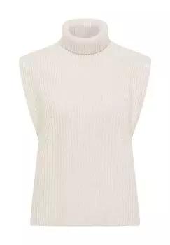 Уютный свитер-жилет с высоким воротником ETERNA, коричневый