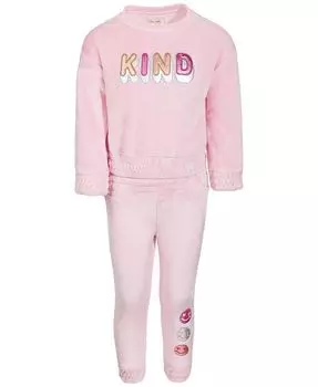 Уютный свитшот для маленьких девочек и Комплект брюк-джоггеров Colette Lilly, розовый