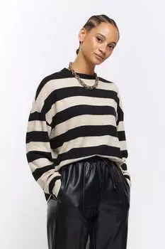 Уютный толстовка в полоску River Island, черный