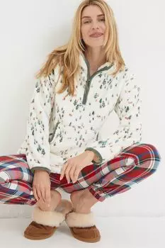 Уютный топ Fatface с рождественскими мотивами Fat Face, бежевый