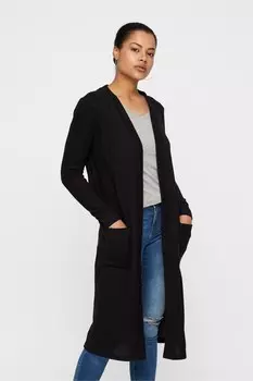 Уютный удлиненный мягкий кардиган Noisy May, черный