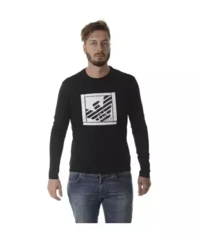 Уютный вязаный свитер Emporio Armani Ea7, черный