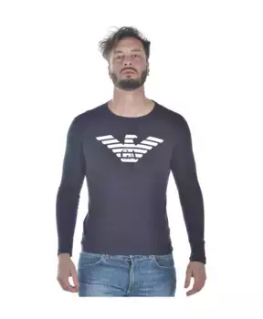 Уютный вязаный свитер Emporio Armani, синий