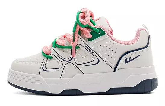 Увеличенная высота и износостойкость. Кроссовки женские для повседневной носки Warrior, белый/сине-зеленый