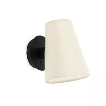 Увеличительное стекло Faro, черный настенный светильник, бежевый оттенок