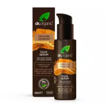 Увлажняет и оздоравливает кожу лица и бороды Serm Facial De Ginseng Orgnico Dr. Organic, 50 ml