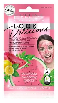Увлажняющая и осветляющая маска для уставшей кожи Eveline Cosmetics Look Delicious Watermelon & Lemon