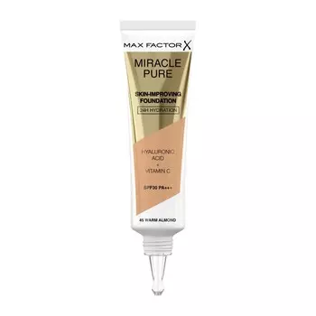 Увлажняющая основа с SPF30 miracle pure skin-improving foundation spf30 Max Factor, цвет nr. 45 warm almond, 30 мл