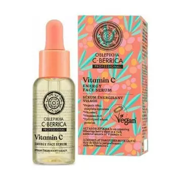 Увлажняющая сыворотка для ухода за лицом Oblepikha berrica serum facial energy vitamin c Natura siberica, 30 мл