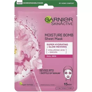 Увлажняющая тканевая маска для лица Moisture Bomb Sakura, Garnier