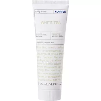 Увлажняющее ароматизированное молочко для тела с белым чаем для вегетарианцев, 125 мл, Korres