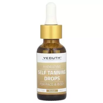 Увлажняющие капли для автозагара, для лица и тела, средний размер, 1 жидкая унция (30 мл) Yeouth