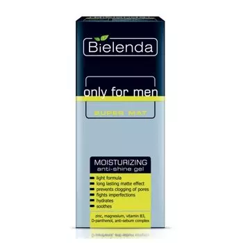 Увлажняющий гель против блеска кожи, 50 мл Bielenda, Only for Men Super Mat