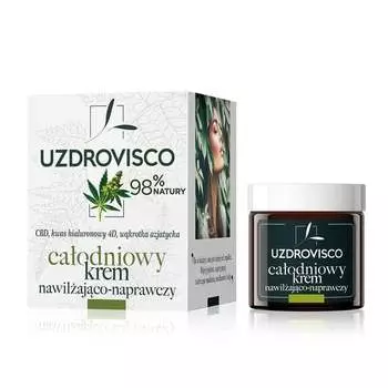 Увлажняющий и восстанавливающий крем на весь день, 50 мл Uzdrovisco, CBD
