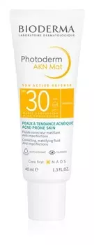 Увлажняющий и защитный флюид SPF 30 Bioderma Photoderm AKN Mat
