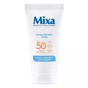 Увлажняющий крем для лица Spf50 против сухости с гиалуроновой кислотой 50 мл Mixa