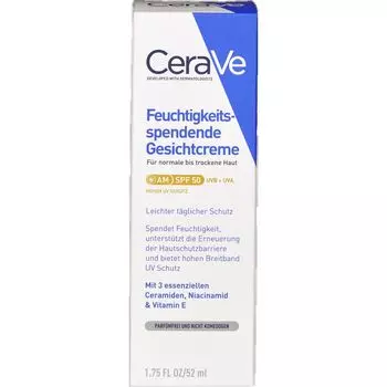 Увлажняющий крем для лица SPF 50 CeraVe, 52 ml