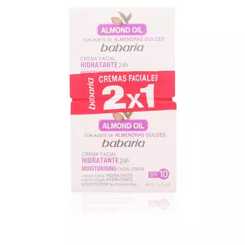 Увлажняющий крем для ухода за лицом Duplo aceite almendras dulces crema facial hidratante Babaria, 2 шт