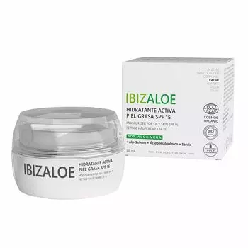 Увлажняющий крем для ухода за лицом Ibizaloe hidratante activa piel grasa spf 15 Ibizaloe, 50 мл