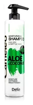 Увлажняющий шампунь для сухих и ломких волос Delia Cosmetics Cameleo Aloe & Coconut
