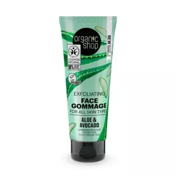 Увлажняющий скраб для лица Exfoliating Face Gommage Aloe & Avocado Organic Shop, 75 ml