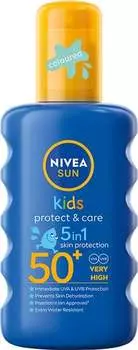 Увлажняющий солнцезащитный спрей для детей SPF50, 200 мл Nivea, Sun Kids Protect & Care