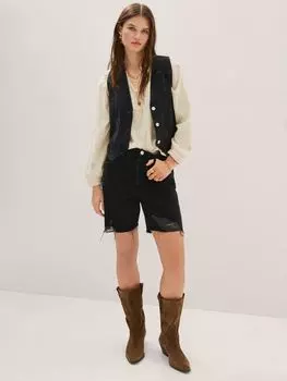 Увы, фактурная хлопковая блузка Mango, светло-бежевый