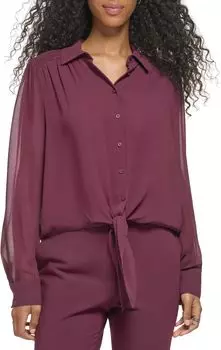 Узел на плече со сборкой спереди Calvin Klein, цвет Port