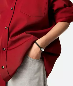 Узелковый кожаный браслет Bottega Veneta, карамельный