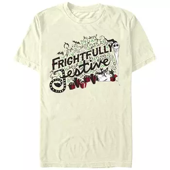 Ужасно праздничная мужская футболка с рисунком Disney's «Кошмар перед Рождеством», цвет Natural