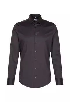 Узкая эффектная рубашка Seidensticker, черный