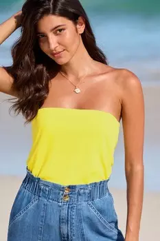 Узкая блузка-бандо Next, желтый