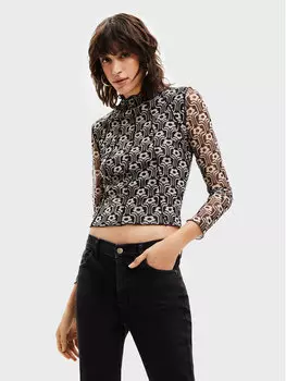 Узкая блузка Desigual, черный