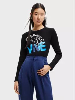 Узкая блузка Desigual, черный