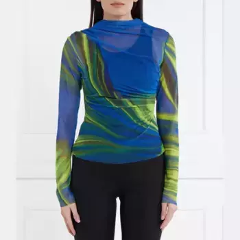 Узкая блузка Desigual, синий