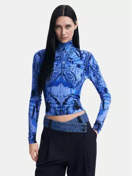 Узкая блузка Desigual, синий