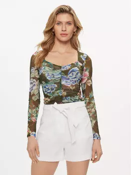 Узкая блузка Guess, зеленый