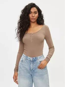 Узкая блузка Pieces, коричневый