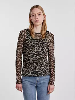 Узкая блузка Pieces, коричневый