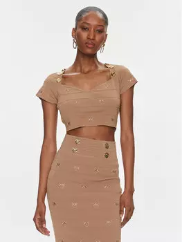 Узкая блузка Pinko, коричневый