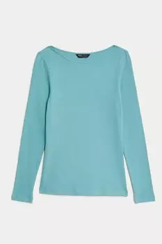 Узкая блузка с вырезом лодочкой Marks & Spencer, синий