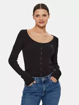 Узкая блузка Tommy Jeans, черный