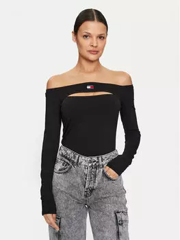 Узкая блузка Tommy Jeans, черный
