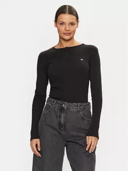 Узкая блузка Tommy Jeans, черный