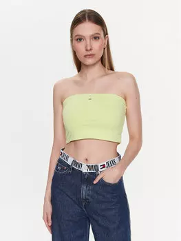 Узкая блузка Tommy Jeans, зеленый